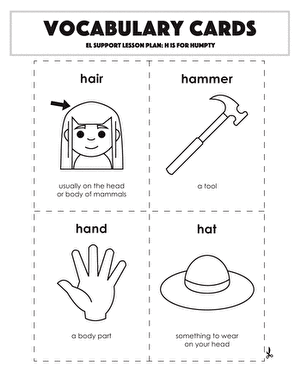 Vocabulary Cards: H Is for Humpty