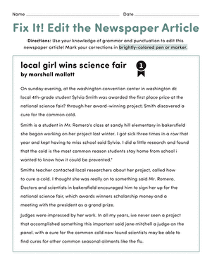 Fix It! Edit the Newspaper Article large image
