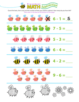 Preschool Math: Take Away the Bees