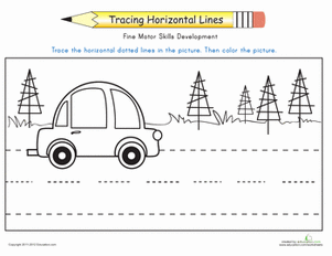Practice Tracing Horizontal Lines