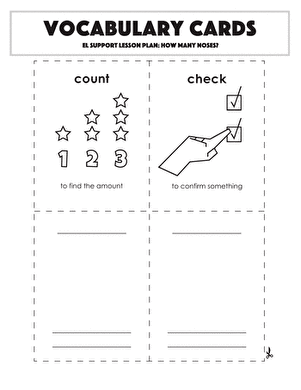 Vocabulary Cards: How Many Noses?