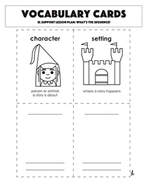 Vocabulary Cards: What's the Sequence?