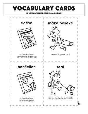 Vocabulary Cards: Real or Not?