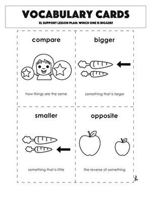 Vocabulary Cards: Which One is Bigger?