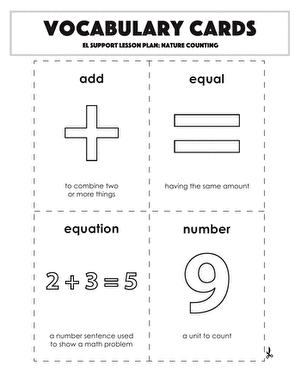 Vocabulary Cards: Nature Counting