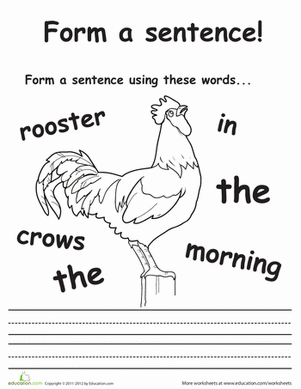 Rooster-rific Sentence Forming