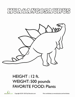 Dino Coloring: Huayangosaurus