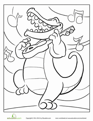 Rockin Croc Coloring Page