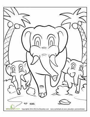 Benevolent Elephants Coloring