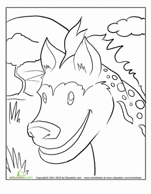 Happy Hyena Coloring Page