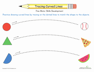 Curved Line Tracing: Match the Shapes and Objects
