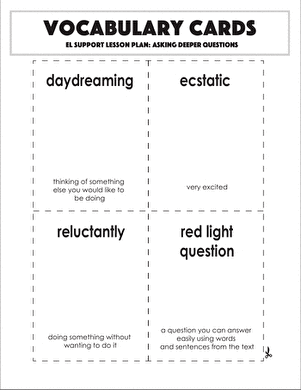 Vocabulary Cards: Asking Deeper Questions