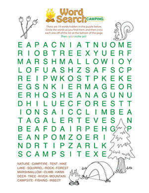 Word Search: Camping large image