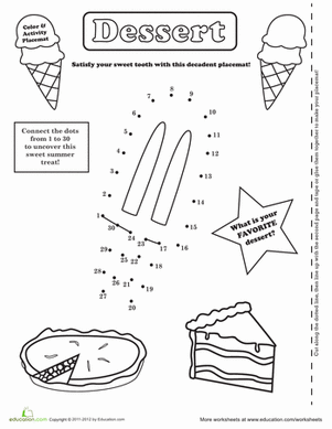 Dessert Activity Placemat
