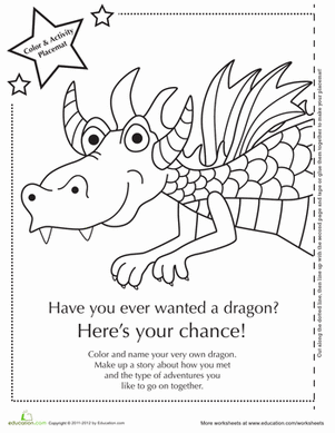 Dragon Activity Placemat