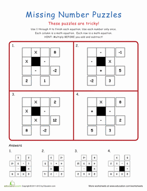 Math Grid Puzzles