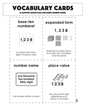 词汇卡:探索数字形式