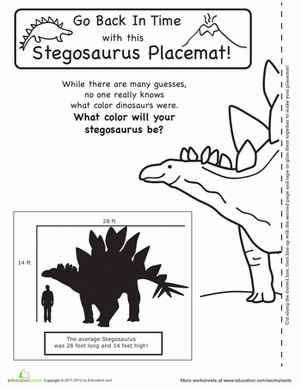 Stegosaurus Activity Placemat