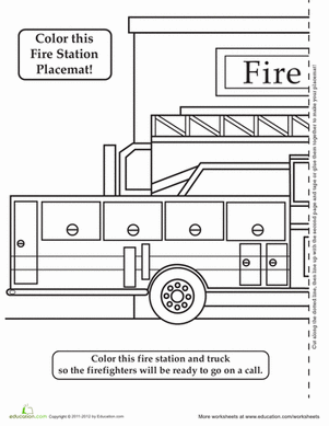 Fire Truck Activity Placemat