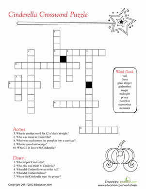 Cinderella Crossword Puzzle