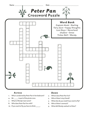 Peter Pan Crossword Puzzle