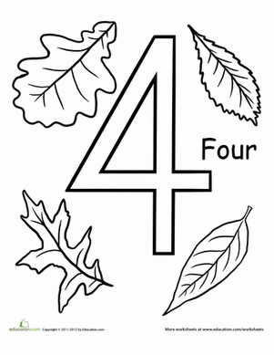 Count and Color: Four Leaves