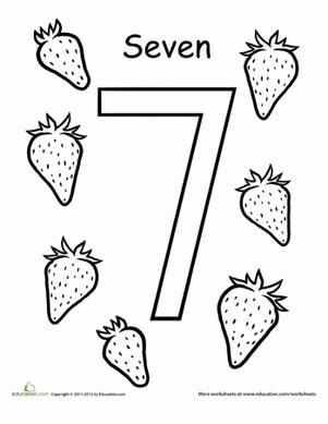 Count and Color: Seven Strawberries