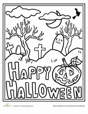 Happy Halloween Coloring Page