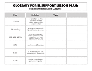 Glossary: Division with Fair-Sharing Language