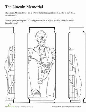 Summer Vacation Coloring: The Lincoln Memorial