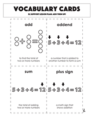 Vocabulary Cards: Add Them Up!