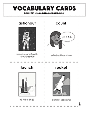 Vocabulary Cards: Introducing Numbers!
