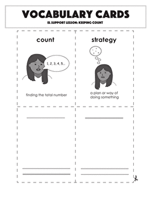 Vocabulary Cards: Keeping Count
