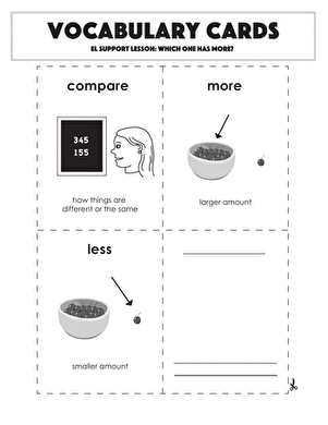 Vocabulary Cards: Which One Has More?