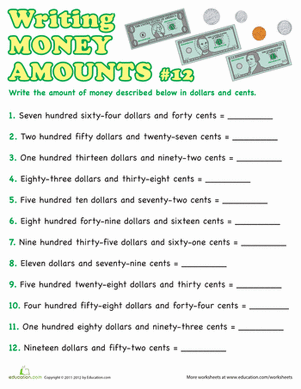 Writing Money Amounts #12