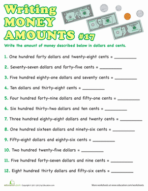 Writing Money Amounts #17