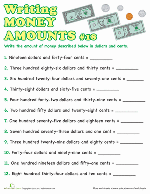Writing Money Amounts #18