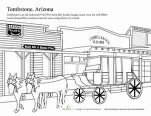 Summer Vacation Coloring: Tombstone, Arizona