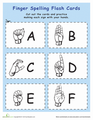 Sign Language Flash Cards: A thru F