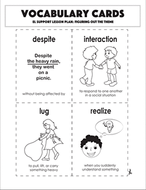 Vocabulary Cards: Figuring Out the Theme