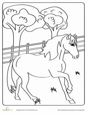 Trotting Horse Coloring Page