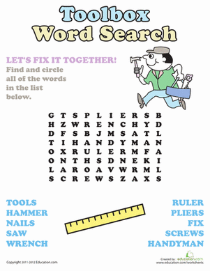 Word Search: Tool Box