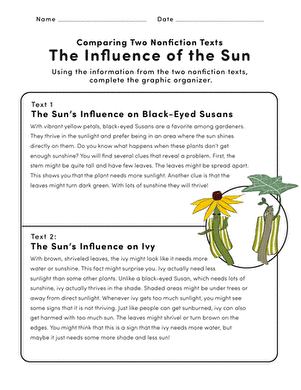 Comparing Two Nonfiction Texts: The Influence of the Sun