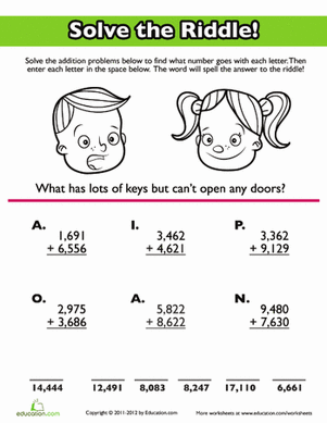 Solve the Riddle with Addition!