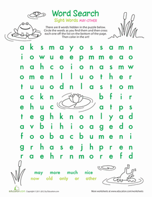 Alphabet Word Search: M, N, O