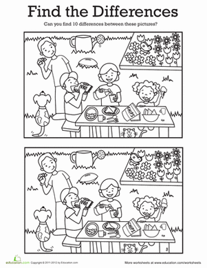Find the Differences: At a Picnic