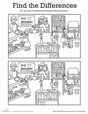 Find the Differences: At the Library