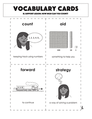 Vocabulary Cards: How High Can You Count?