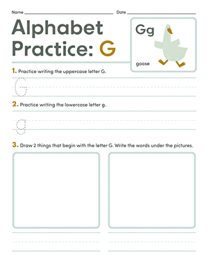 Alphabet Practice: G