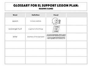 Glossary: Reading Games